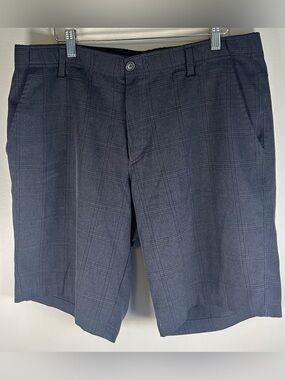 Tilley Mens Shorts Size 36 Dark Gray Plaid Stretch Chino Hiking Outdoors Summer